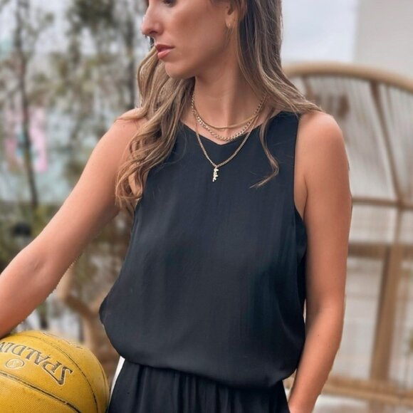 ALC 100% Silk Blouse - Black Size 6 - Picture 2 of 6